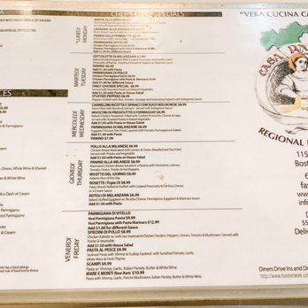 Casa Razdora - Half the menu - October 2019 - Italian Near Me - Boston, Massachusetts