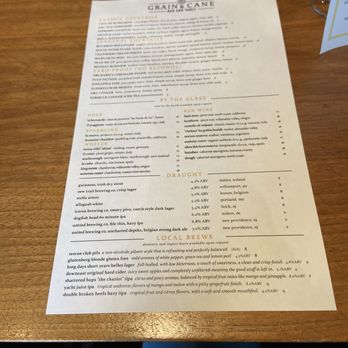 Grain and Cane - Drink menu - American Near Me - Berkely Heights, New Jersey