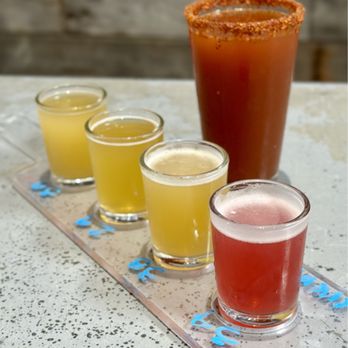 Black Market Brewing Co - Temecula - Beer flight and michelada - Breweries Near Me - Temecula, California