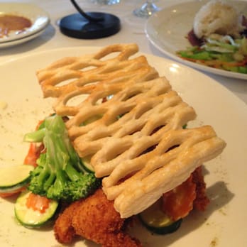 Blue Bamboo - Chicken pot pie served "hip Asian comfort food" style: panko-breaded chicken, sherry cream sauce, veggies and lattice pastry. - Comfort Food Near Me - Jacksonville, Florida Blue Bamboo - Chicken pot pie served "hip Asian comfort food" style: panko-breaded chicken, sherry cream sauce, veggies and lattice pastry. - Comfort Food Near Me - Jacksonville, Florida