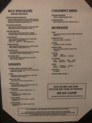 Menu photo 3 Saffron Indian Bistro Virginia Beach, VA