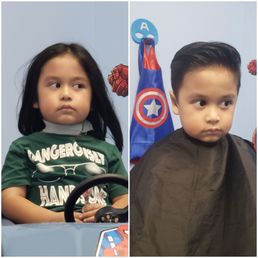 My son's before and after photo. My son's before and after photo.