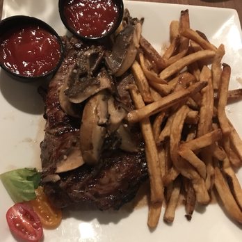 Black Iron Grille - 12oz NY Strip BIG style and fries. - Steakhouses Near Me - Kent, Ohio Black Iron Grille - 12oz NY Strip BIG style and fries. - Steakhouses Near Me - Kent, Ohio