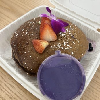 Guieb Cafe - Ube Mascarpone Pancakes - New American Near Me - Honolulu, Hawaii