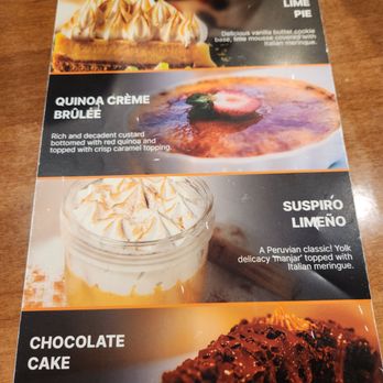 Embarcadero 41 - One side of dessert menu, there's more desserts here. - Seafood Near Me - Coral Springs, Florida Embarcadero 41 - One side of dessert menu, there's more desserts here. - Seafood Near Me - Coral Springs, Florida