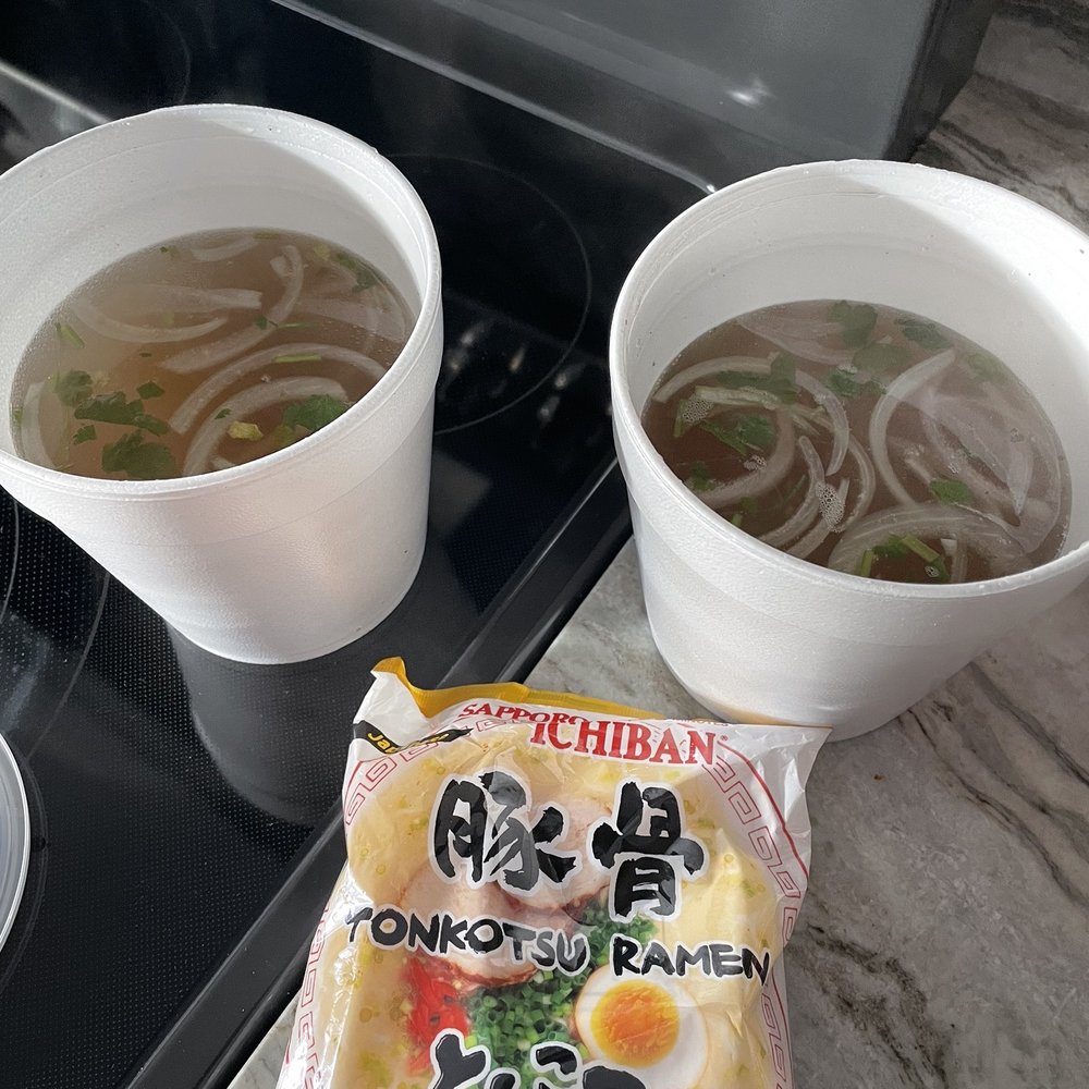 MPM Pho - Pho broth (you'll have to zoom in because the container is so small!) - Vietnamese Near Me - Flagstaff, Arizona MPM Pho - Pho broth (you'll have to zoom in because the container is so small!) - Vietnamese Near Me - Flagstaff, Arizona