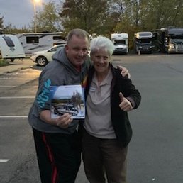 Bernice and I after looking at RV'S for almost 2 hours! Bernice and I after looking at RV'S for almost 2 hours!