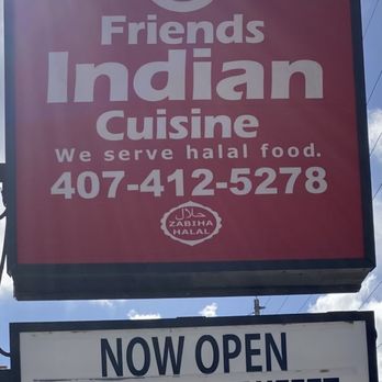 Friends Indian Cuisine  - Exterior Road Signage - Indian Near Me - Orlando, Florida