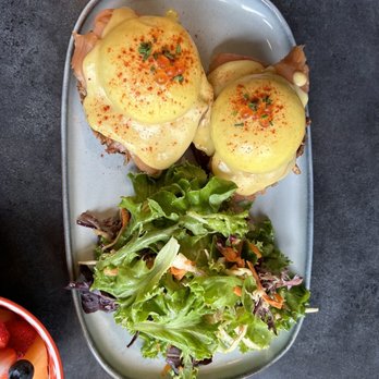 Mawa's Kitchen - Smoke Salmon Mawa's Benedict* - Maine Smoked Salmon - New American Near Me - Aspen, Colorado