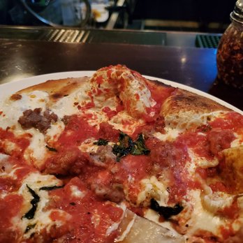 Grimaldi's - Air bubbles for crust. Lets them avoid full toppings. This shows one piece but literally half the pizza was naked air bubbles. Gross. - Pizza Near Me - Hoboken, New Jersey Grimaldi's - Air bubbles for crust. Lets them avoid full toppings. This shows one piece but literally half the pizza was naked air bubbles. Gross. - Pizza Near Me - Hoboken, New Jersey