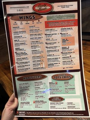 Menu photo 2 Dirty Birds Plano, TX