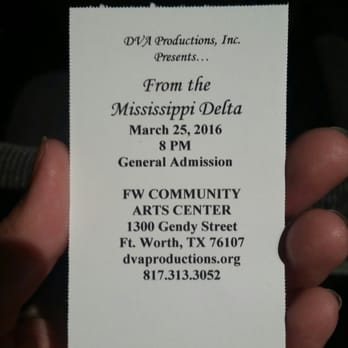 Fort Worth Community Arts Center - Ticket stub - Performing Arts Near Me - Fort Worth, Texas Fort Worth Community Arts Center - Ticket stub - Performing Arts Near Me - Fort Worth, Texas