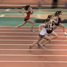 OK, so I'm a proud papa! This is my daughter winning the 55m.
