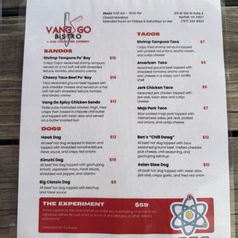 Vang Go Bistro - Menu - Comfort Food Near Me - Norfolk, Virginia