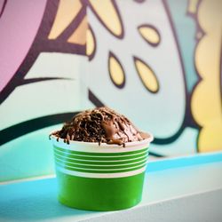 Ice Screamin - 2 scoops of ice cream with toppings and milk chocolate drizzle.