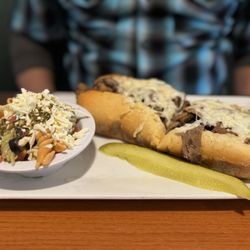 Apollo Flame Bistro - Brevard Rd - Steak Sub with Macaroni Salad