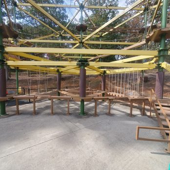 Rope Adventure Park - Luray Caverns - Lowest level, for training to get the hang of how the harness works and practicing balance, etc. - Climbing Near Me - Luray, Virginia Rope Adventure Park - Luray Caverns - Lowest level, for training to get the hang of how the harness works and practicing balance, etc. - Climbing Near Me - Luray, Virginia