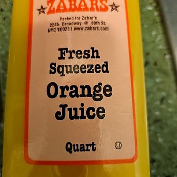 Zabar's - Smaller quart of orange juice, the Zabar brand - Bakeries Near Me - New York, New York Zabar's - Smaller quart of orange juice, the Zabar brand - Bakeries Near Me - New York, New York
