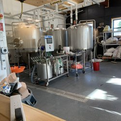 Alcona Brew Haus - View of Brewery equipment from inside restaurant dining area. Very cool!