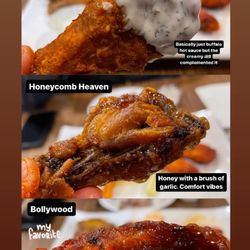 Crown & Dragon Pub - The three wing flavours we got