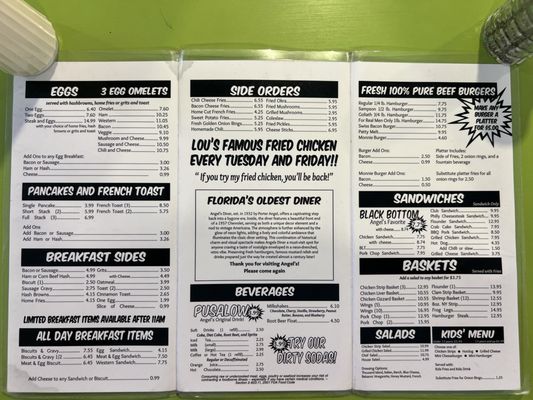 Menu photo 5 Angel's Dining Car Palatka, FL