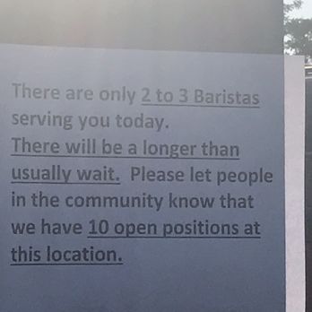 Starbucks - Drive thru notice (once you actually GET to the order station) that they are massively understaffed. - Coffee & Tea Near Me - Greenville, South Carolina Starbucks - Drive thru notice (once you actually GET to the order station) that they are massively understaffed. - Coffee & Tea Near Me - Greenville, South Carolina