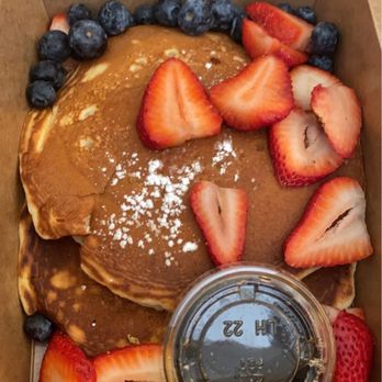 Fratelli Cafe - Pancakes with blueberries and strawberries. So good! - Coffee & Tea Near Me - Los Angeles, California Fratelli Cafe - Pancakes with blueberries and strawberries. So good! - Coffee & Tea Near Me - Los Angeles, California