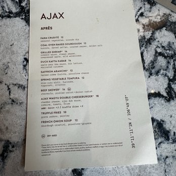 Ajax Downtown - Happy Hour Menu - Desserts Near Me - Denver, Colorado