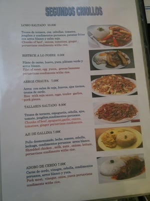 Menu photo 4 Inka Valencia, V