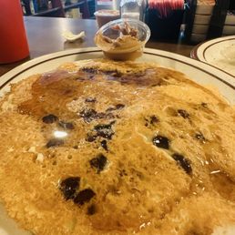 Chocolate pancake with a side of peanut butter - do it