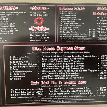 Rice House Express Garland - Full Menu. Since they don't have a website. :( - Chinese Near Me - Garland, Texas