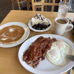 Pancake, corned beef hash, Cadillac pie Pancake, corned beef hash, Cadillac pie