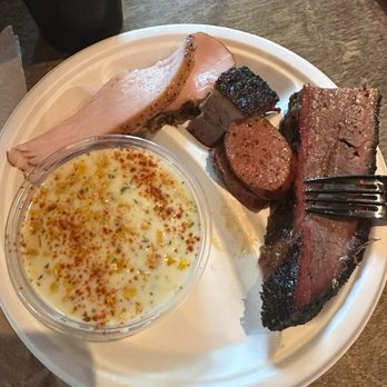 Terry Black's Barbecue - Waco - Brisket, sausage, burnt end, smoked turkey, esquites (not sure if that's what it's called, but that's what it is) - Barbeque Near Me - Waco, Texas Terry Black's Barbecue - Waco - Brisket, sausage, burnt end, smoked turkey, esquites (not sure if that's what it's called, but that's what it is) - Barbeque Near Me - Waco, Texas