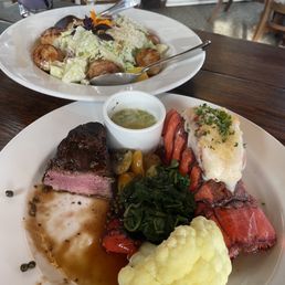 Tenderloin steak with seasonal veggies and a lobster tail Tenderloin steak with seasonal veggies and a lobster tail
