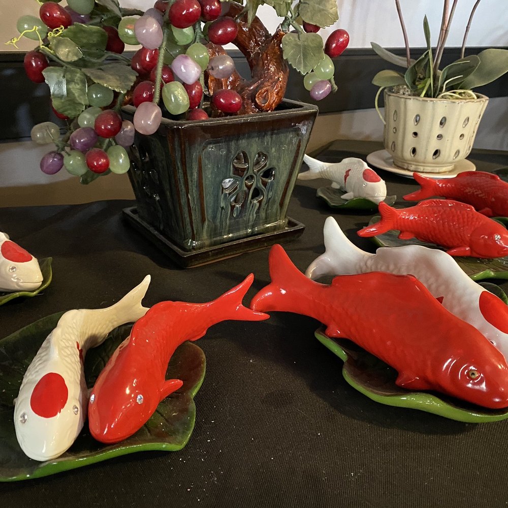 Pagolac - red and white fish on green plates - Chinese Near Me - Edmonton, Alberta Pagolac - red and white fish on green plates - Chinese Near Me - Edmonton, Alberta