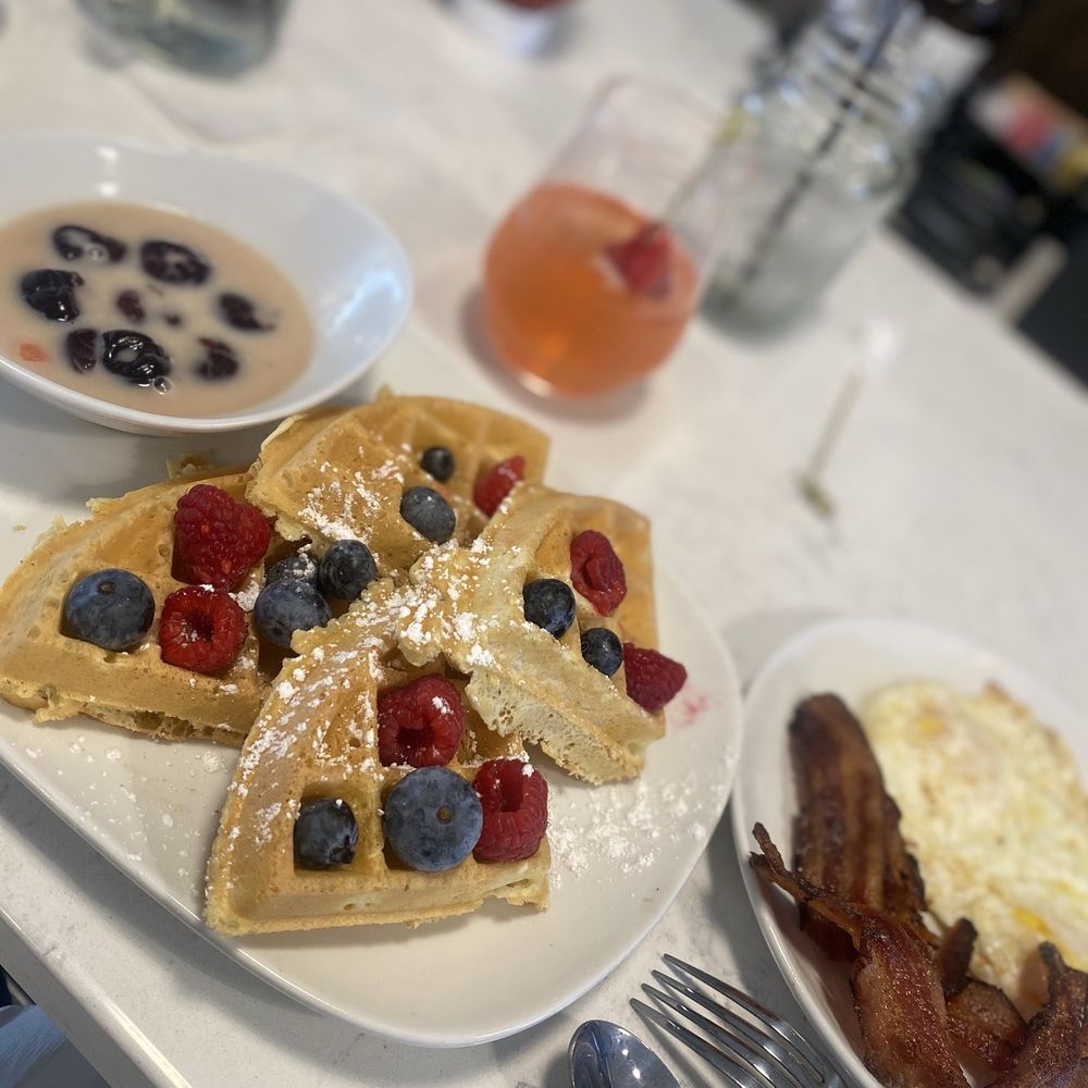 Another Broken Egg Cafe - a breakfast of waffles and bacon - Southern Near Me - El Paso, Texas Another Broken Egg Cafe - a breakfast of waffles and bacon - Southern Near Me - El Paso, Texas