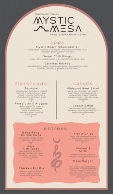 Menu photo 3 Mystic Mesa Santa Fe, NM