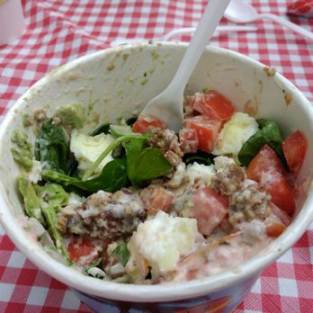 Crown Point Coffee - vegetarian breakfast bowl...veggie "sausage", egg whites, greens, and sauce. Yummy! - Coffee & Tea Near Me - San Diego, California
