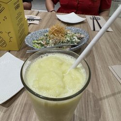 Yabu - Green mango shake and chicken salad