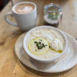 Carmel Belle - Hot polenta with egg and goat cheese