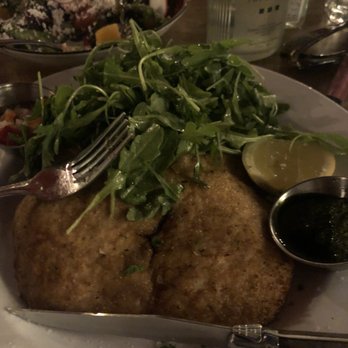 Brava Garden Eatery - Free Range Chicken Milanesa with arugula. Huge portions, and I'm glad that I had skipped lunch. - Wine Bars Near Me - Pleasanton, California