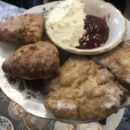 Scones with clotted cream & strawberry jam Scones with clotted cream & strawberry jam