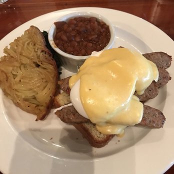 Twisted Fork - One of the best breakfast dishes I've ever had - sausage Benedict in brioche , baked beans, spinach, and potato - French Near Me - Vancouver, British Columbia Twisted Fork - One of the best breakfast dishes I've ever had - sausage Benedict in brioche , baked beans, spinach, and potato - French Near Me - Vancouver, British Columbia
