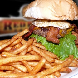 Red Rock Saloon - Our burgers are 1/2lb All Natural , certified humane, vegetarian fed, and free of hormone, and antibiotics.  They are really go.