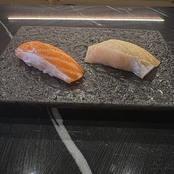 Sendo - Salmon (left) and yellowtail (right) - Sushi Bars Near Me - Manhattan, New York