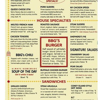 BBG's Beer Bites Games - Their menu - American Near Me - Yorkville, New York BBG's Beer Bites Games - Their menu - American Near Me - Yorkville, New York