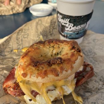 Spill the Beans - San Dieggo and sun dried tomato bagel - Coffee & Tea Near Me - San Diego, California Spill the Beans - San Dieggo and sun dried tomato bagel - Coffee & Tea Near Me - San Diego, California