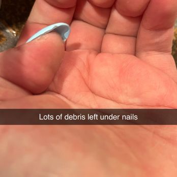 Moon Light Nails - Lots of debris left under my nails - Nail Salons Near Me - Peoria, Illinois