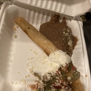 Ay Chiwawa Mexican Cafe - 1 flauta and refried beans for the soup combo - Tex-Mex Near Me - Spring Branch, Texas