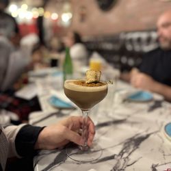 Lady R Bistro - Toasted marshmallow espresso martini with biscoff cookie crumbs
